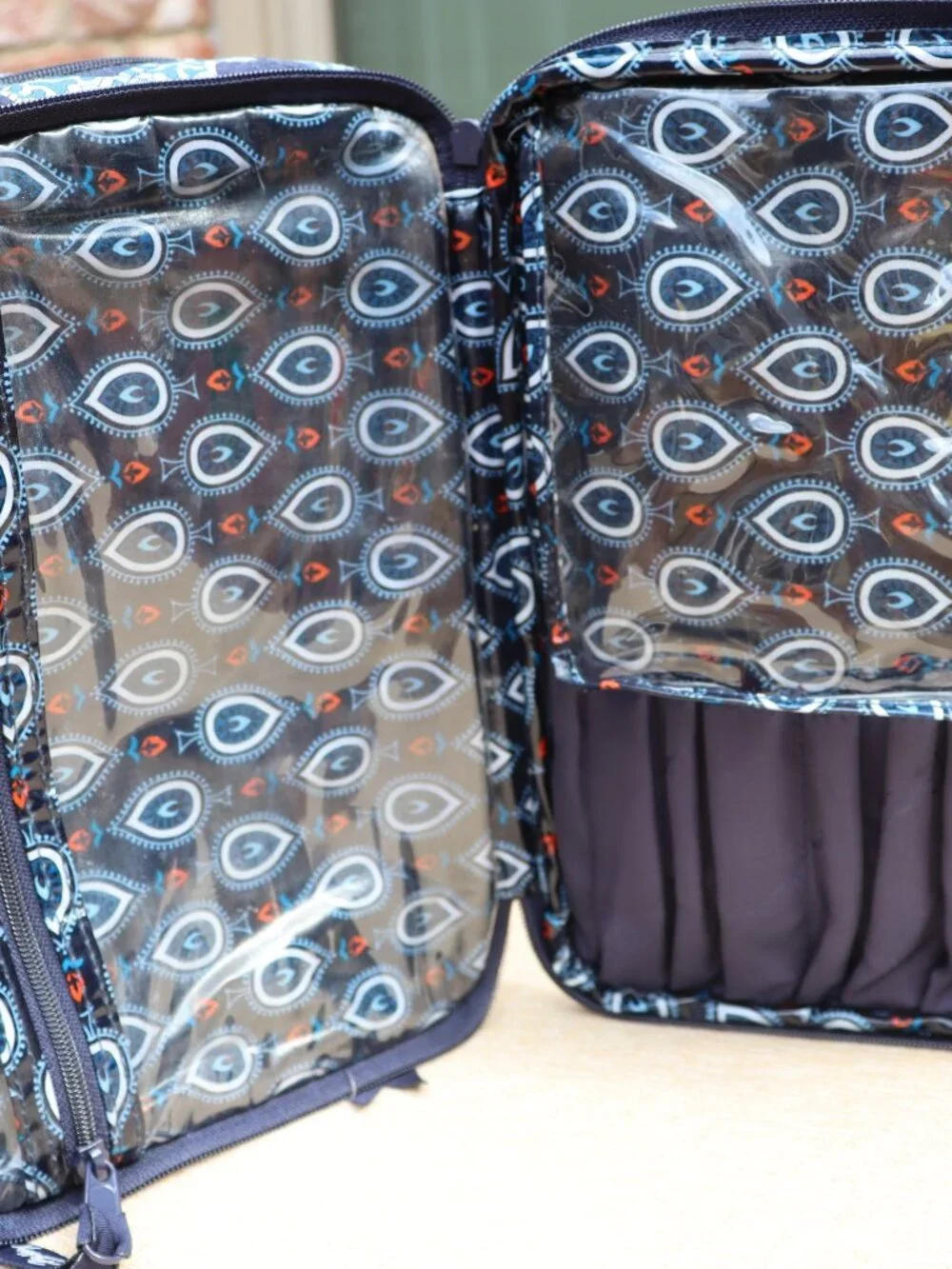Vera Bradley Ultimate Travel Case Marrakech (Blue and Orange) Retired Pattern